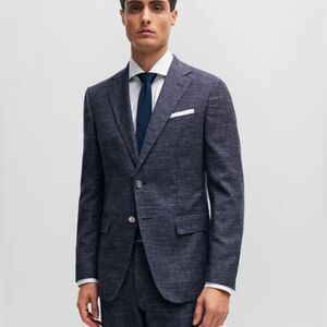 Hugo Boss Sport Jacket, Smokey Blue With Red Window Pane Design C38